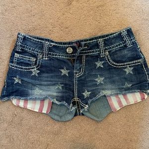 Rock & Roll Cowgirl Stars and Stripes shorts